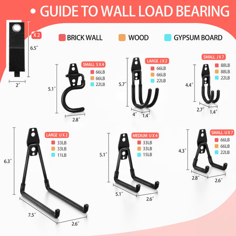 Kodreat heavy-duty set: four medium U-hooks for shelves and ladders.
