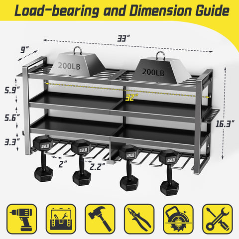 Kodreat four-tier rack holds up to 400 lbs, ideal for heavy cordless tools.