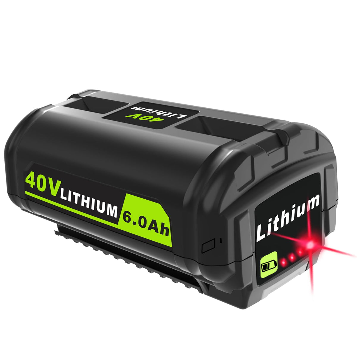 Koedsion 40V 6000mAh battery front view for Ryobi tools