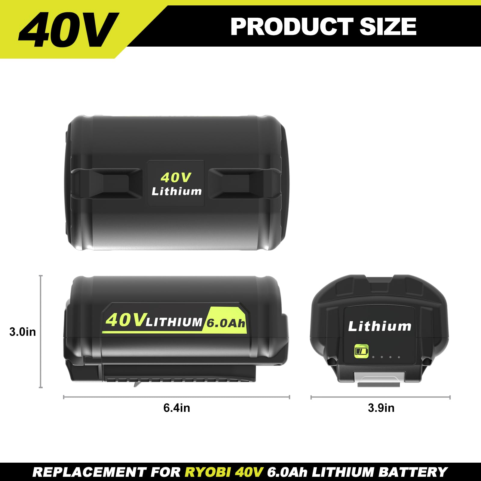 Koedsion extended capacity 6Ah battery for longer work sessions