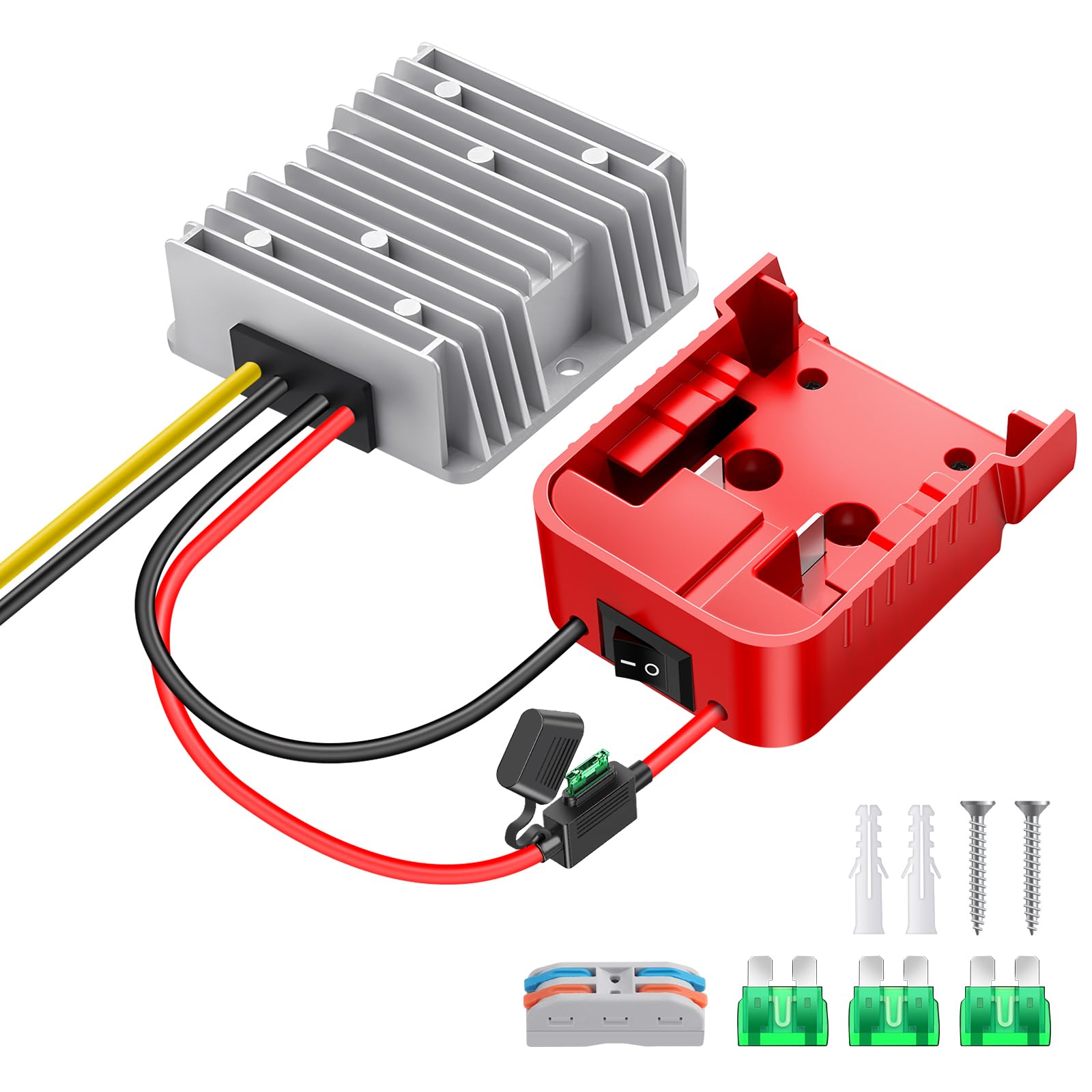 KOEZEOI 18V-to-12V step-down converter front view with compact durable design