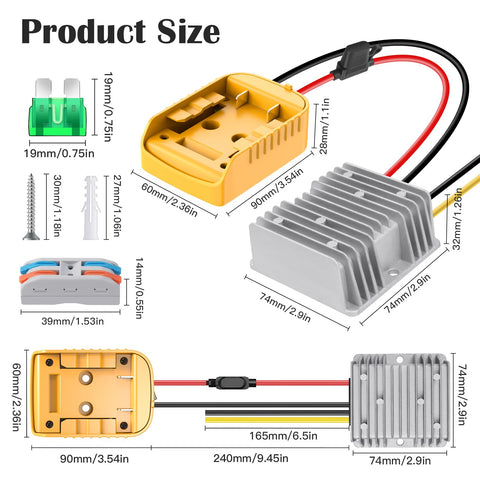 KOEZEOI 12V output powering LED strips and small tools