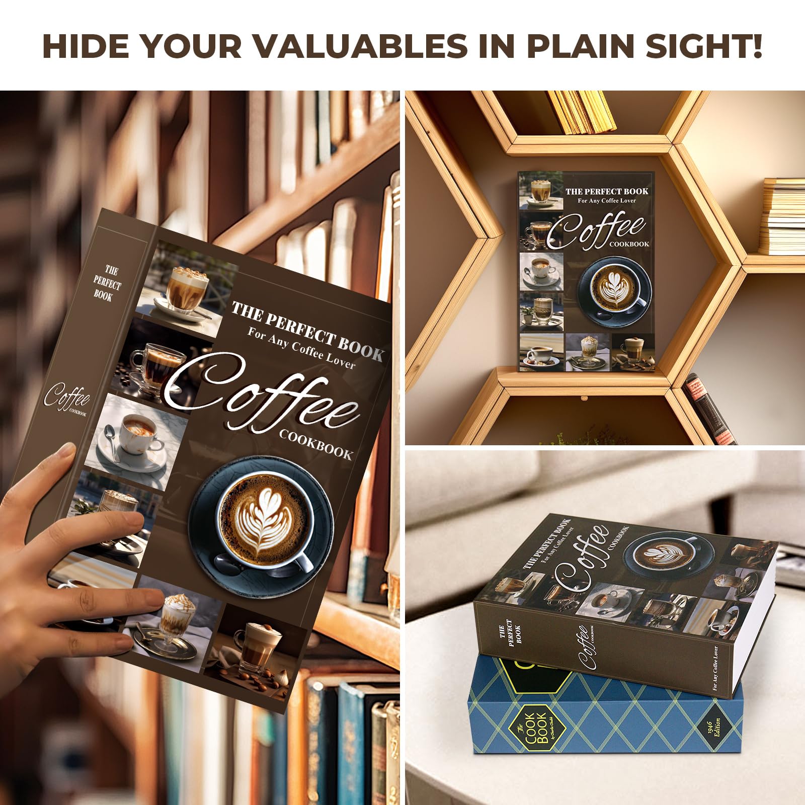 KOFAIR compact home safe on shelf for easy access