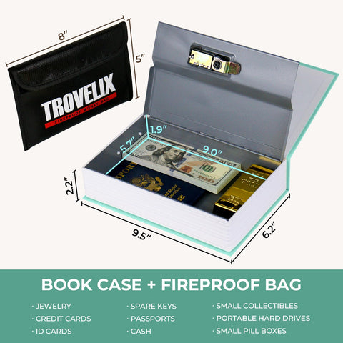 KOFAIR fireproof bag inside the hollow book safe for high protection