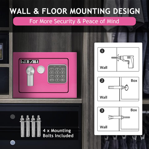 KOFAIR safe box mounted on wall for discreet storage