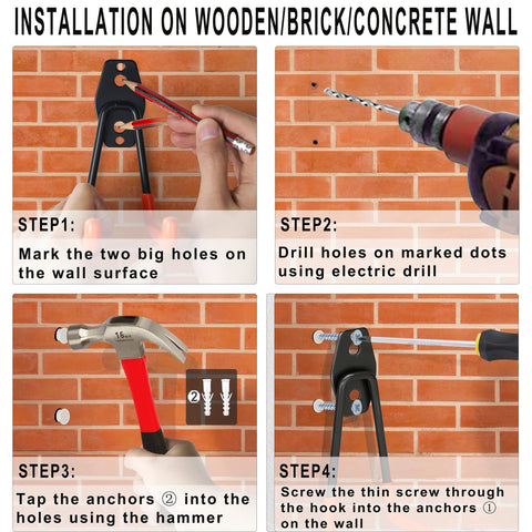 KOFANI easy-install with screws and anchors for plaster to concrete walls