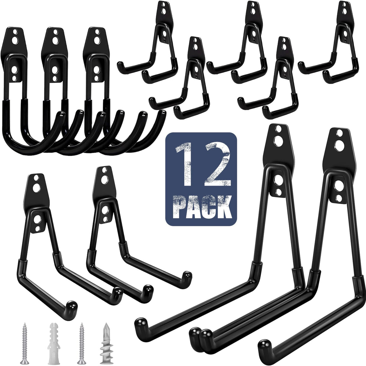 KOFANI heavy-duty garage hooks provide secure tool storage with anti-slip grip