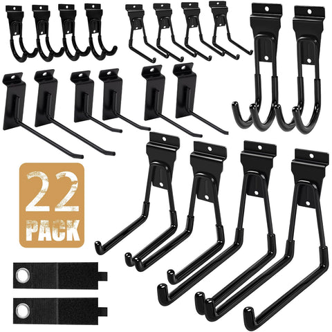 KOFANI Slatwall small-U hooks provide garage storage with strong load support.