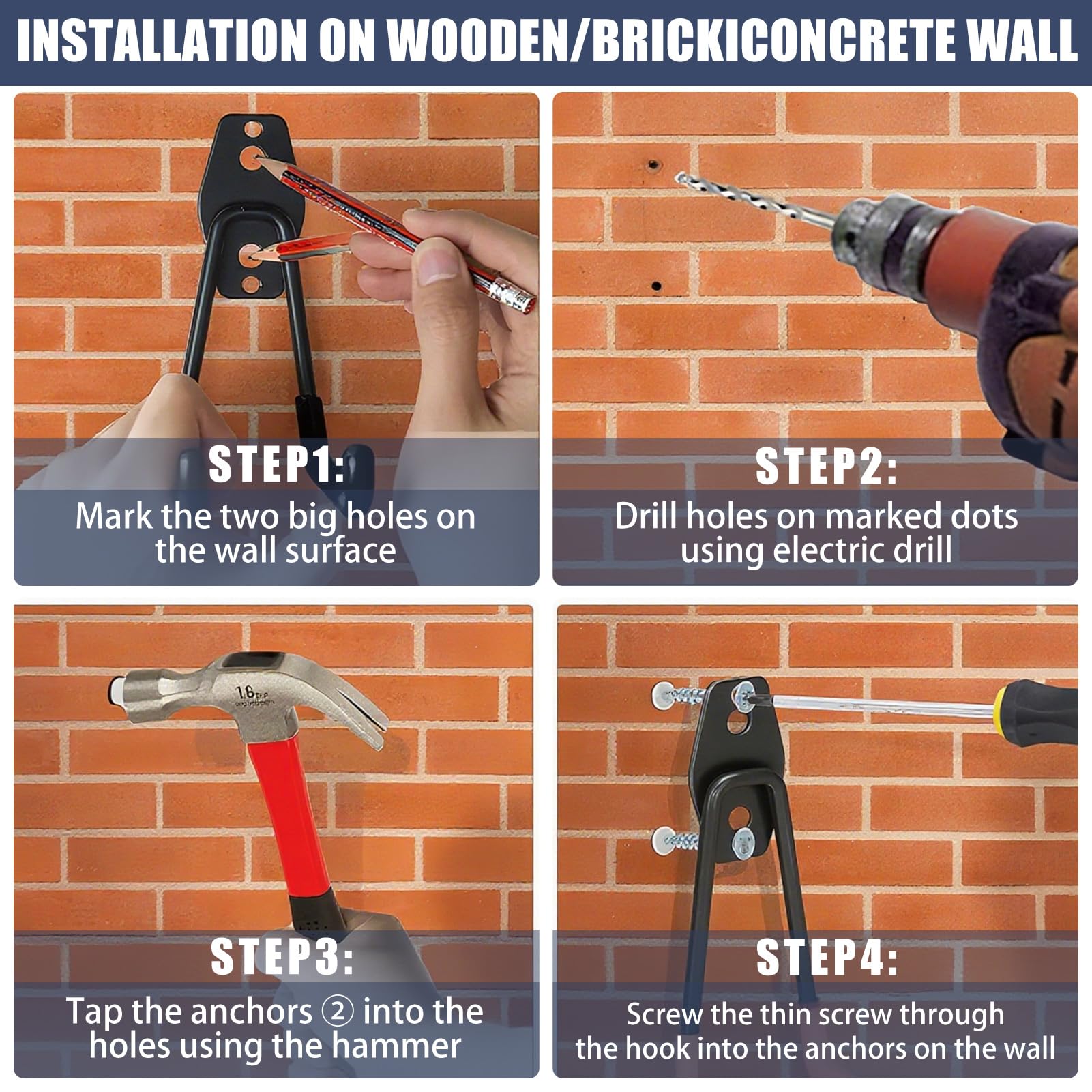 KOFANI space-saving double-hook design declutters walls and saves vertical space