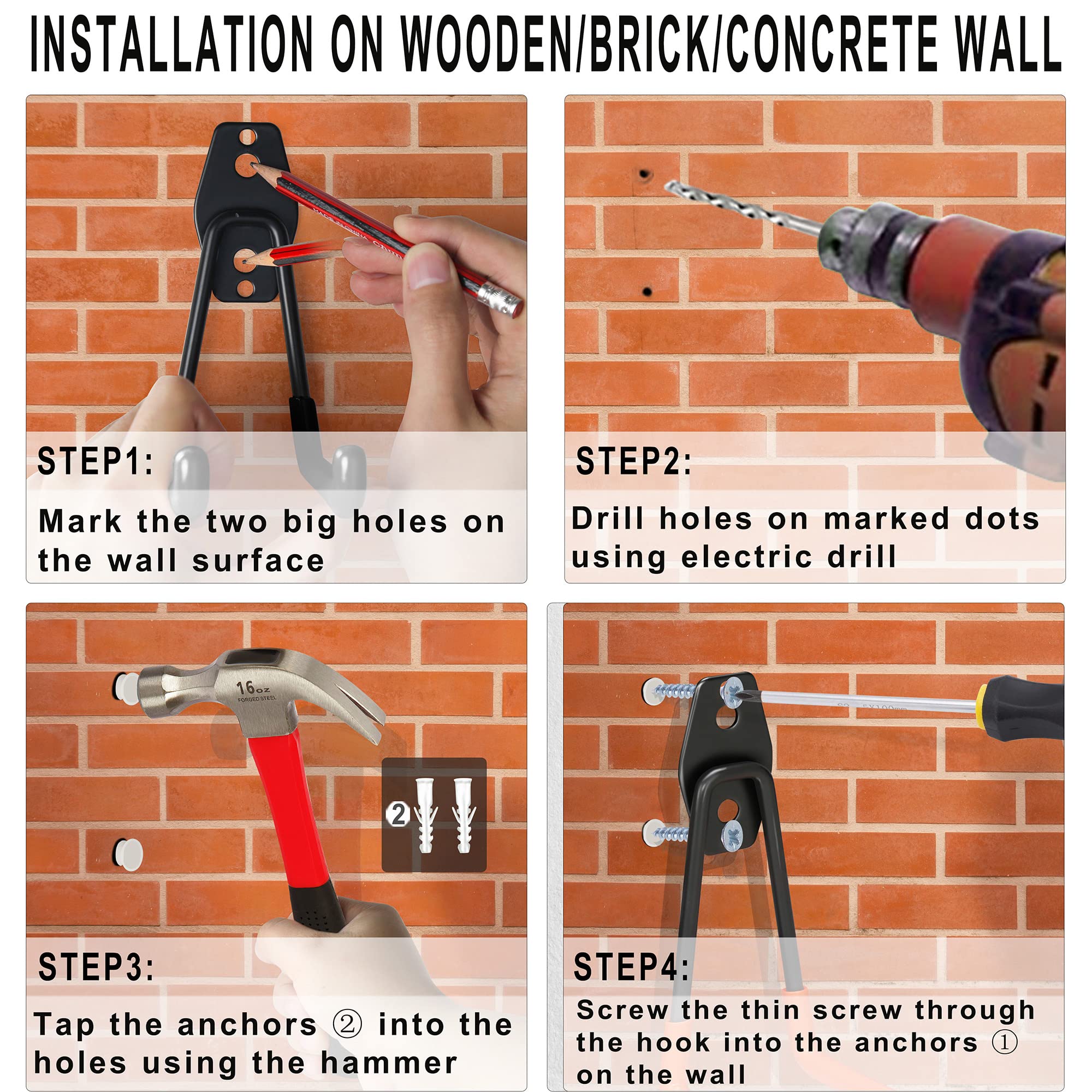 KOFANI heavy-duty hooks hold ladders, bikes, and garden tools
