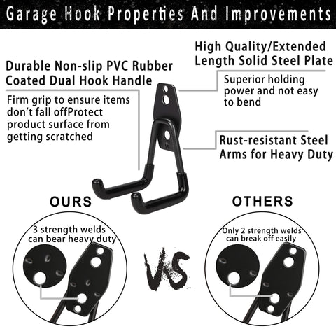 KOFANI garage hooks in multiple sizes keep bulky gear organized