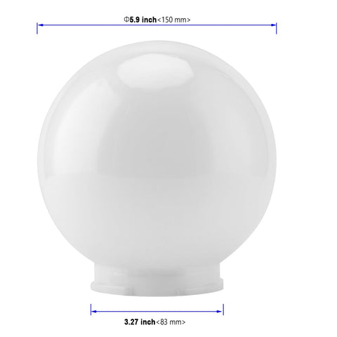 KOHAND acrylic shade round white 6x6, enhances room ambiance with clear diffusion.