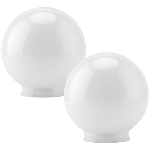 KOHAND white acrylic globe 6x6x3 inch, smooth shade for soft, even illumination.