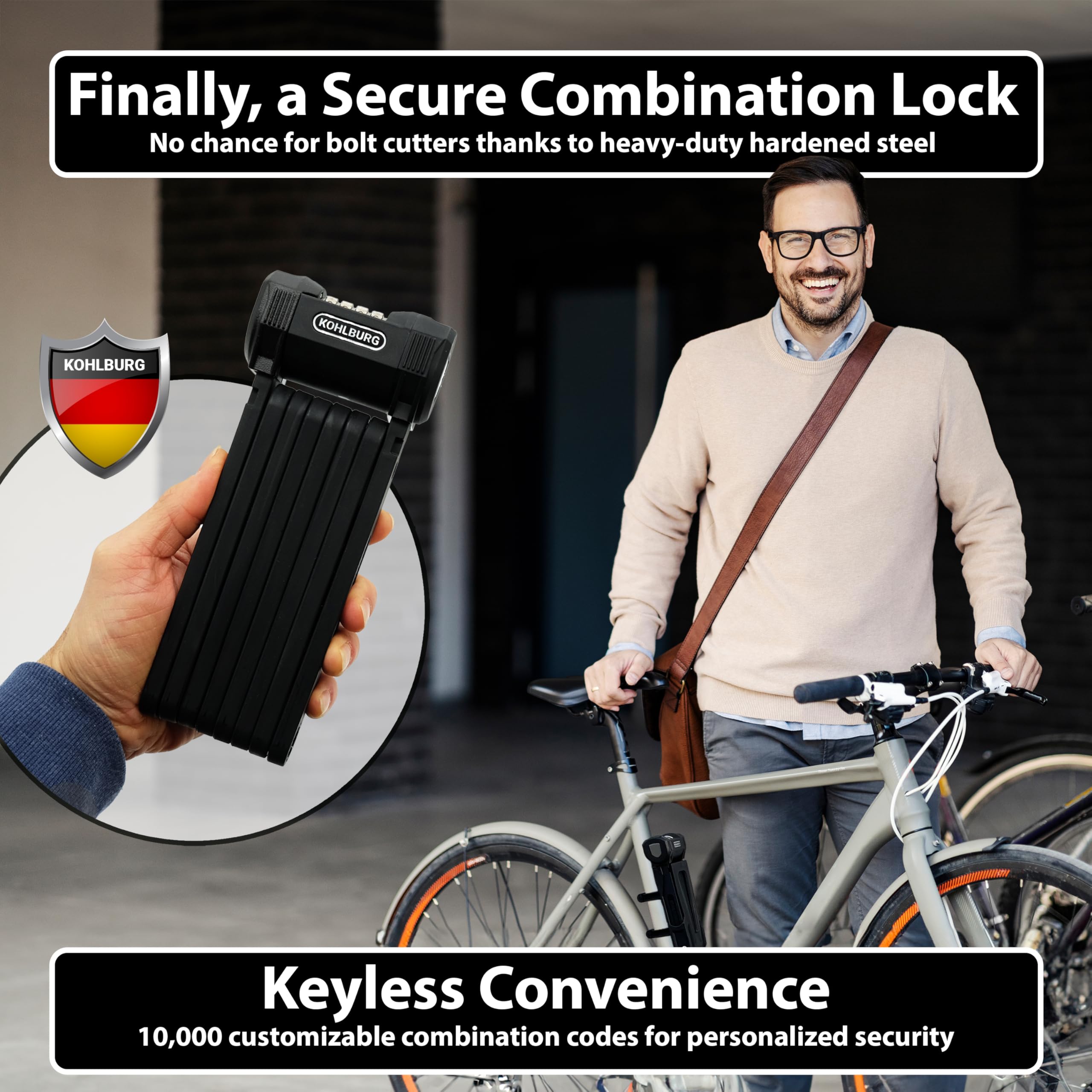 KOHLBURG bolt-cutter-proof lock core with all-steel construction for strong protection.