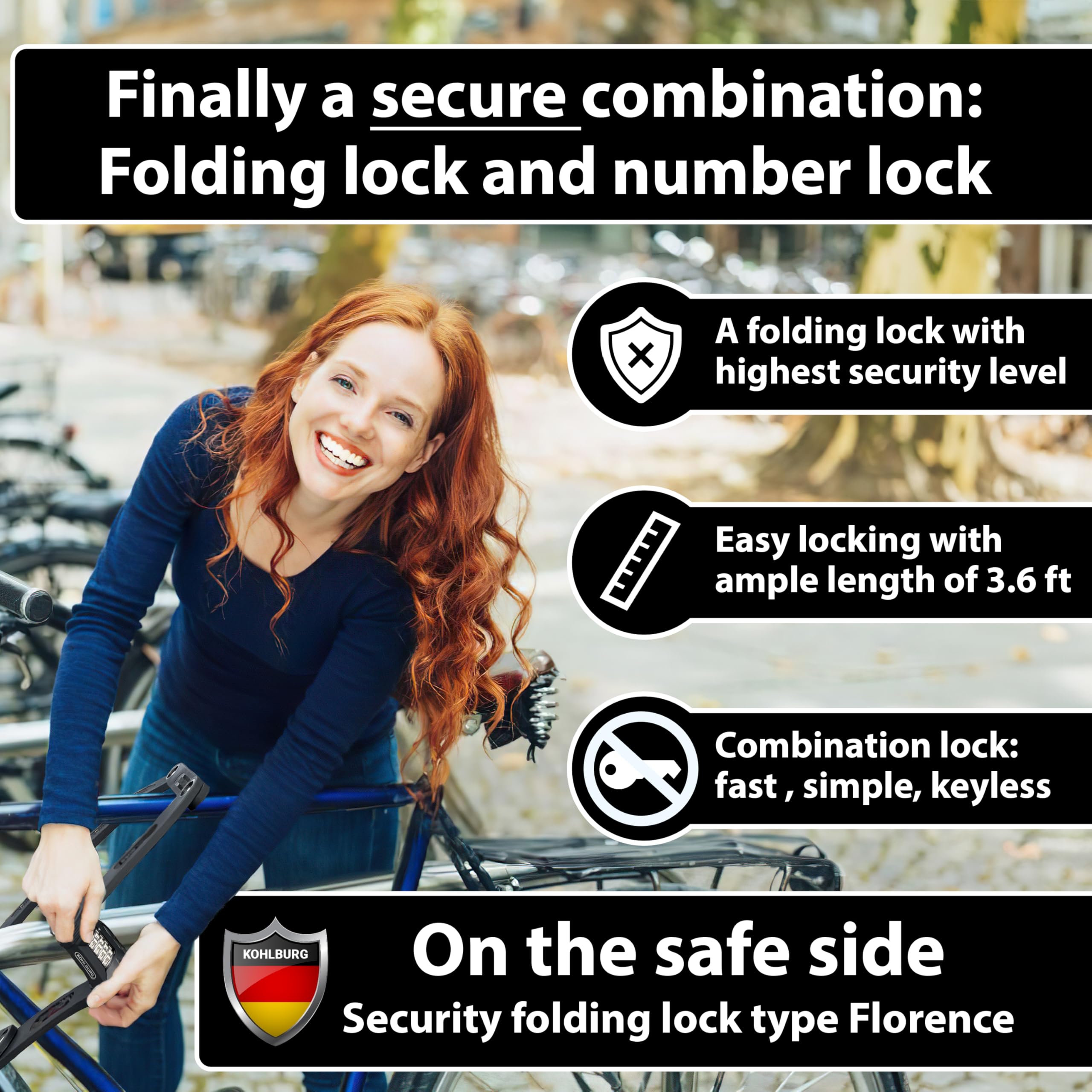 KOHLBURG lock installed on an e-bike for versatile anti-theft security.