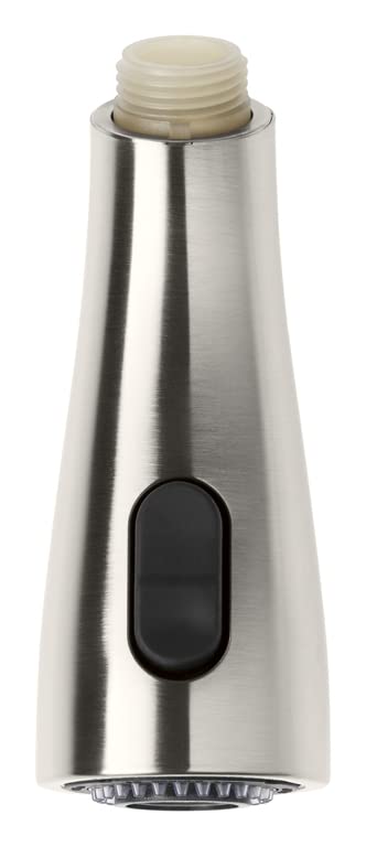 Kohler 1201108-VS Vibrant Stainless sprayhead installed on a pull-down faucet