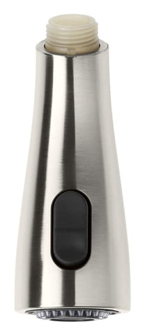 Kohler 1201108-VS Vibrant Stainless sprayhead installed on a pull-down faucet