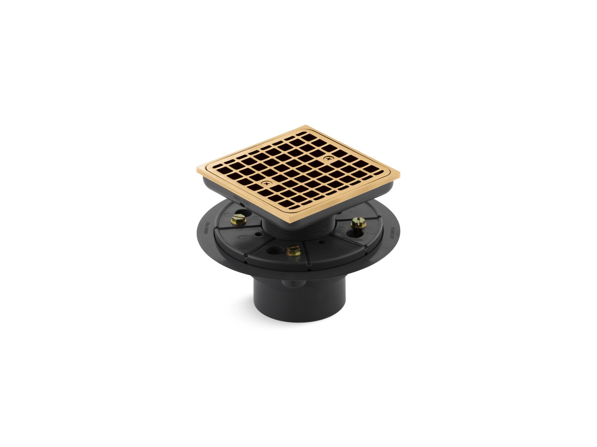 Kohler 9136-2MB Clearflo square tile-in drain with removable grid plate for easy cleaning