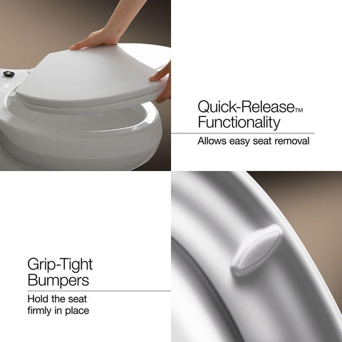 KOHLER Brevia almond color seat blends with bathroom decor