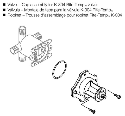 Kohler GP77759 cap for shower valve installation compatible with Rite-Temp valves.