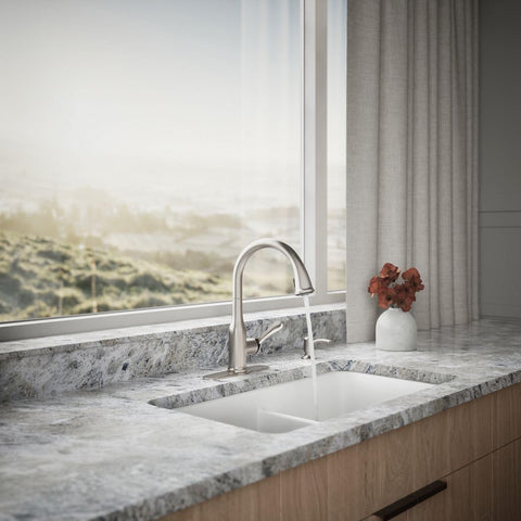 Kohler Motif high-arc spout provides ample clearance for pitchers and bowls.