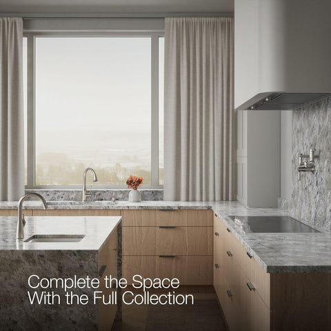 Kohler Motif soap dispenser adds convenient built-in handwashing station.