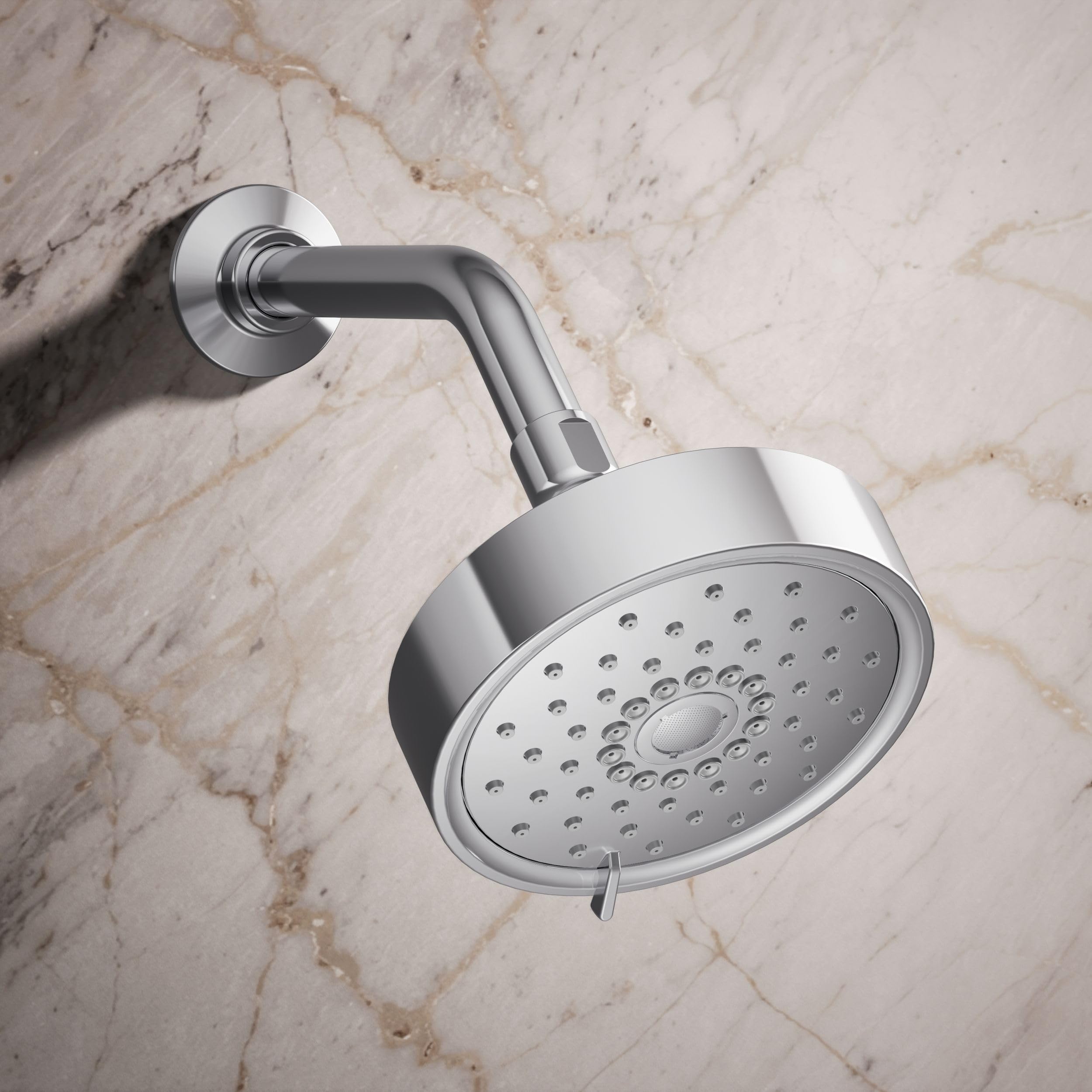 Kohler Purist 22170-CP full-coverage spray demonstrates rich, even water reach.