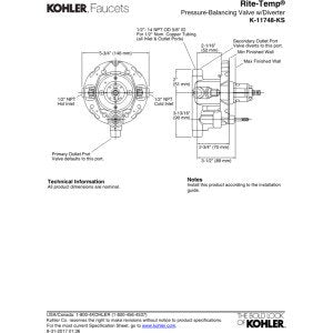 Kohler Rite-Temp diverter mechanism demonstrates smooth switching for shower outlets