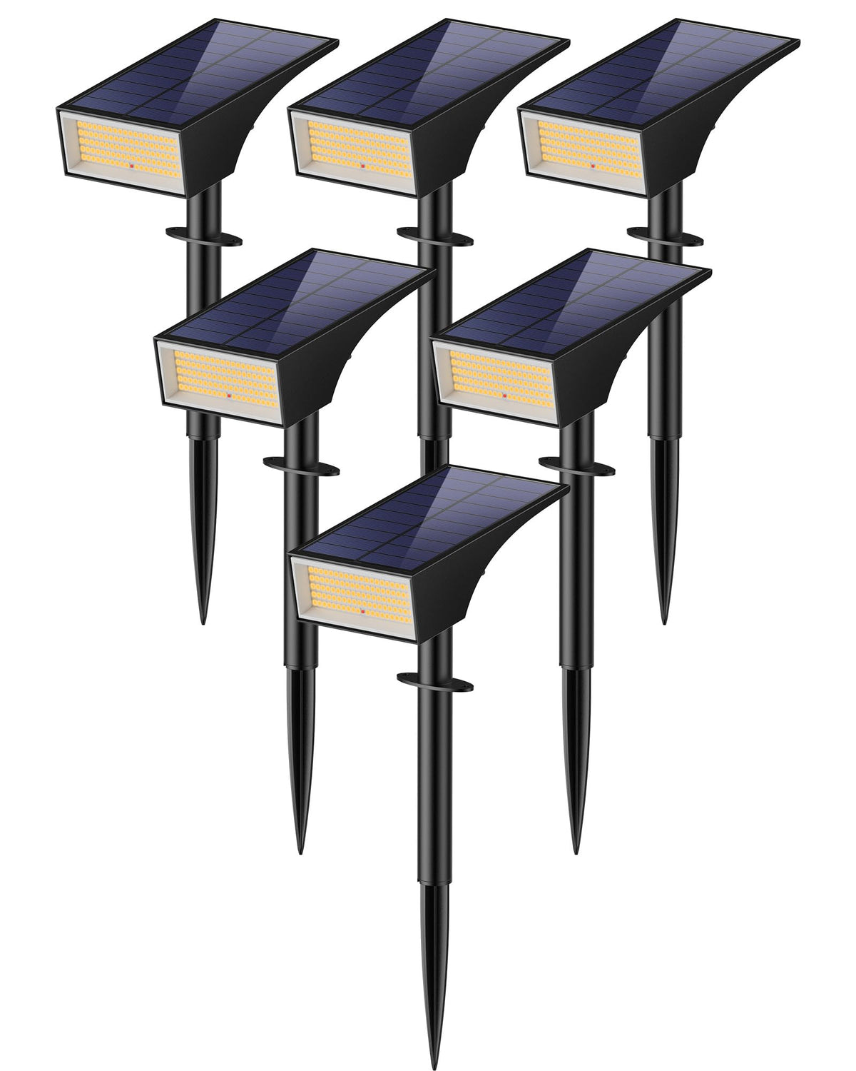 Koicaxy solar lights outdoor 6-pack IP65 waterproof for all-weather garden lighting.