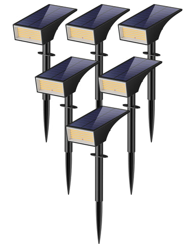 Koicaxy solar lights outdoor 6-pack IP65 waterproof for all-weather garden lighting.