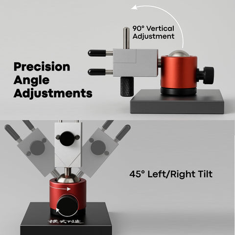 Kojintora mini vise four-rod clamp system securely holds delicate parts.