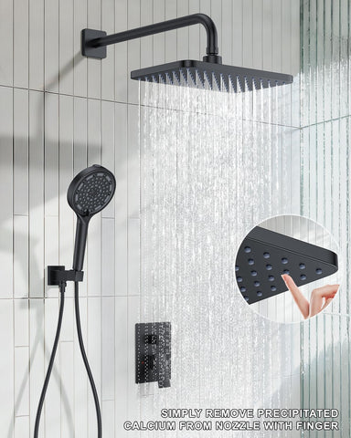 KOJOX complete bathroom shower set in matte black for a stylish upgrade.