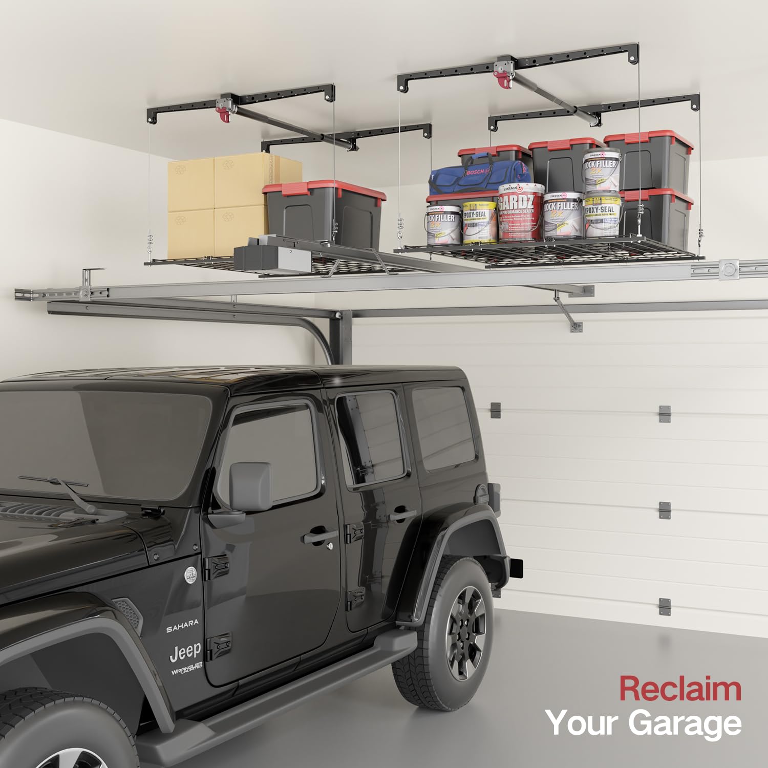 KOKORACKER jeep wrangler hardtop hoist option supports seasonal equipment