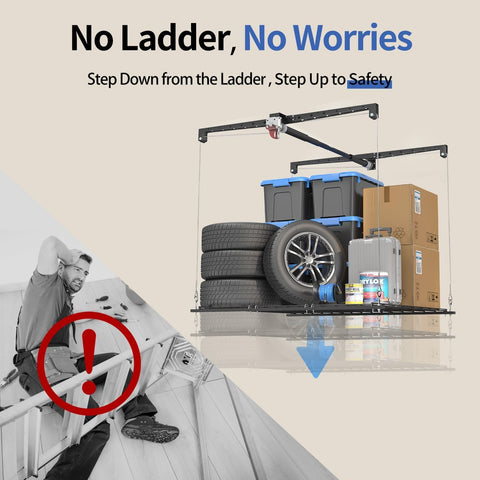 KOKORACKER overhead-lift bike storage keeps overhead space tidy and accessible