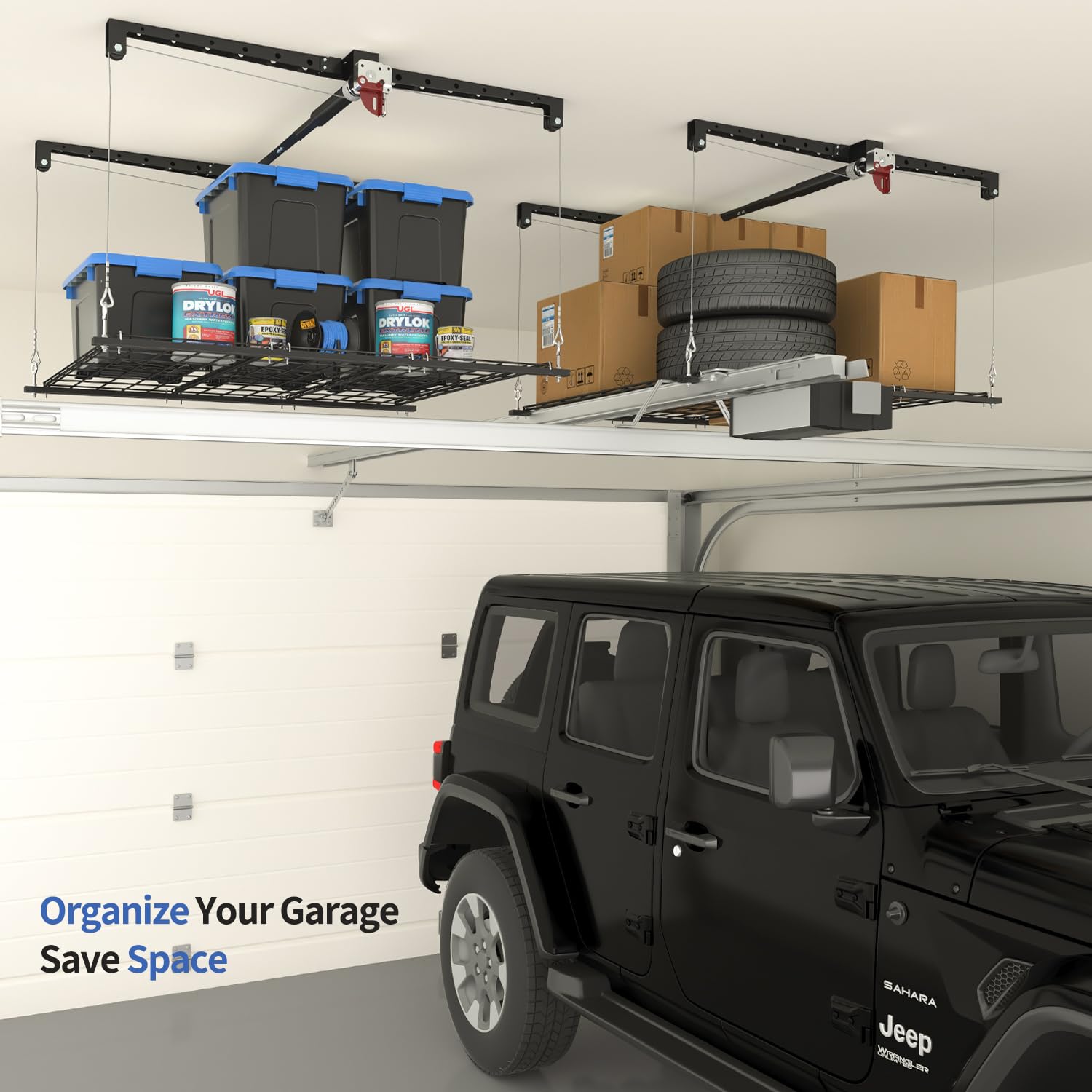 KOKORACKER overhead-lift kayak storage for easy seasonal gear retrieval