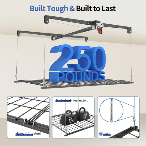 KOKORACKER overhead-lift safety-lock feature ensures secure storage while loading
