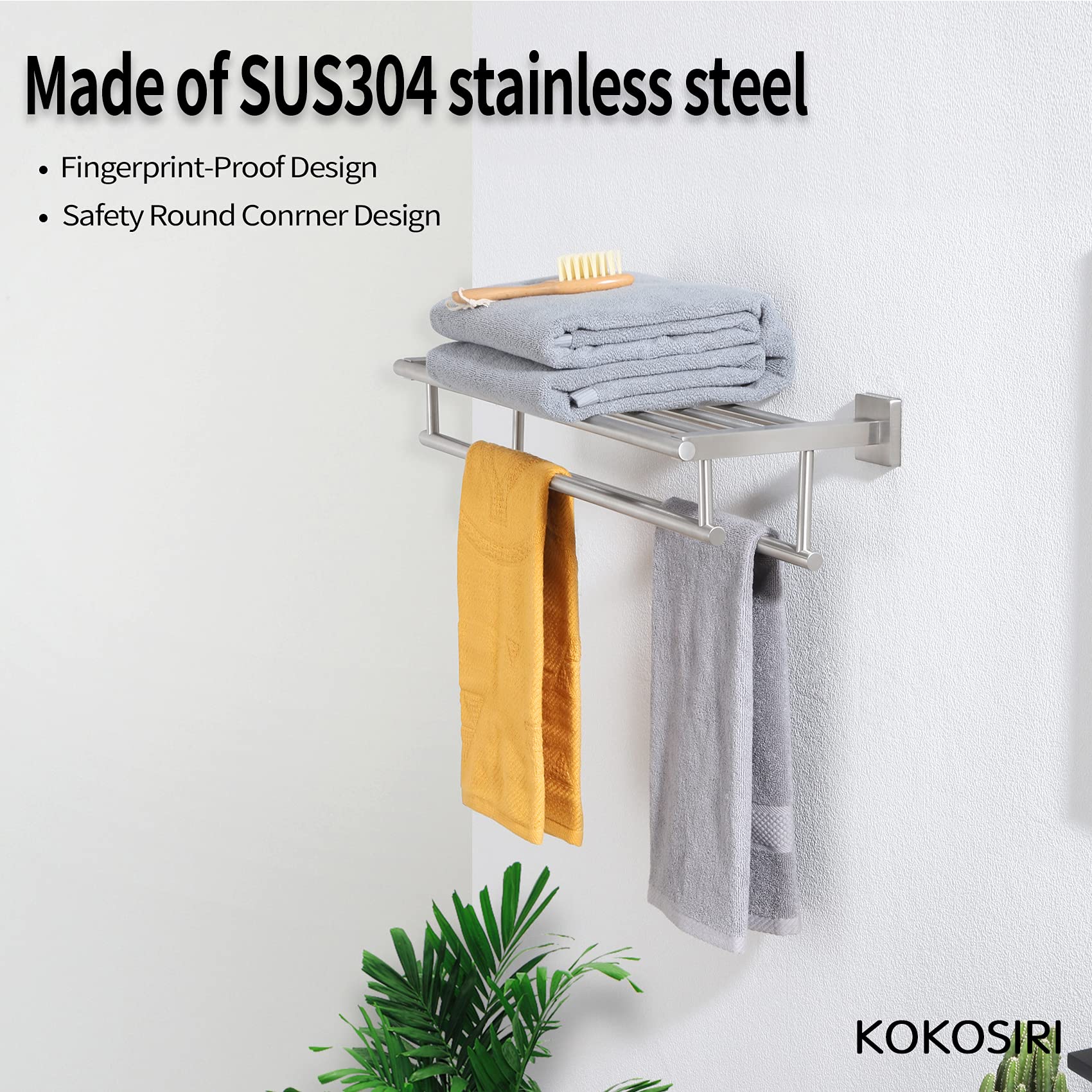 KOKOSIRI bathroom setting featuring space-saving towel organization