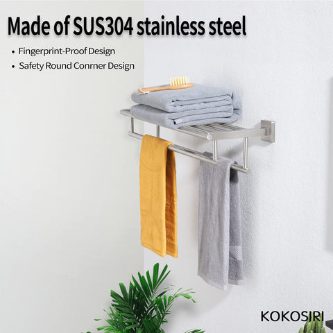 KOKOSIRI bathroom setting featuring space-saving towel organization