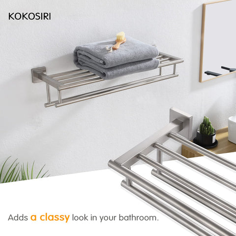 KOKOSIRI 24-inch shelf dimensions and usable length displayed