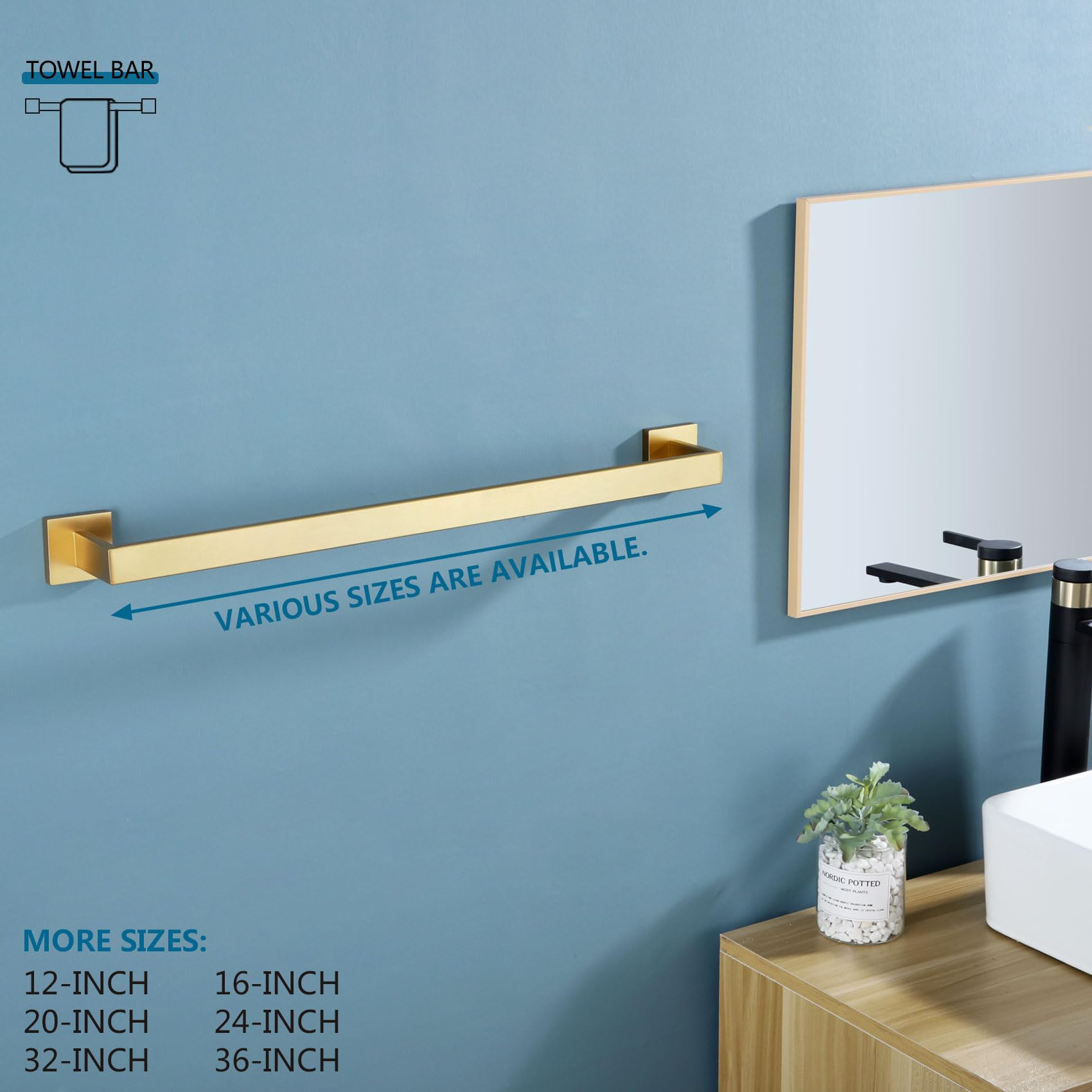 KOKOSIRI B4003BG-L24 brushed gold detail highlights elegant square design