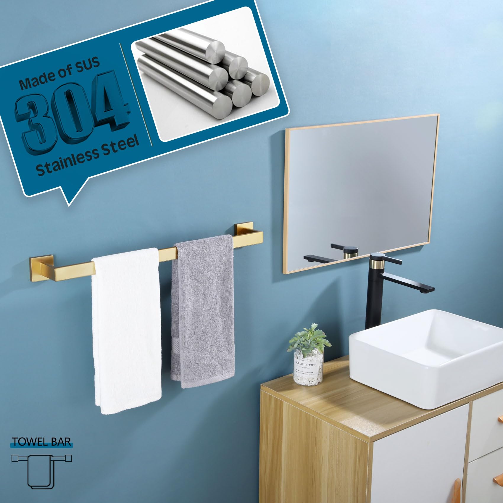KOKOSIRI B4003BG-L24 usable length demonstrates ample towel space
