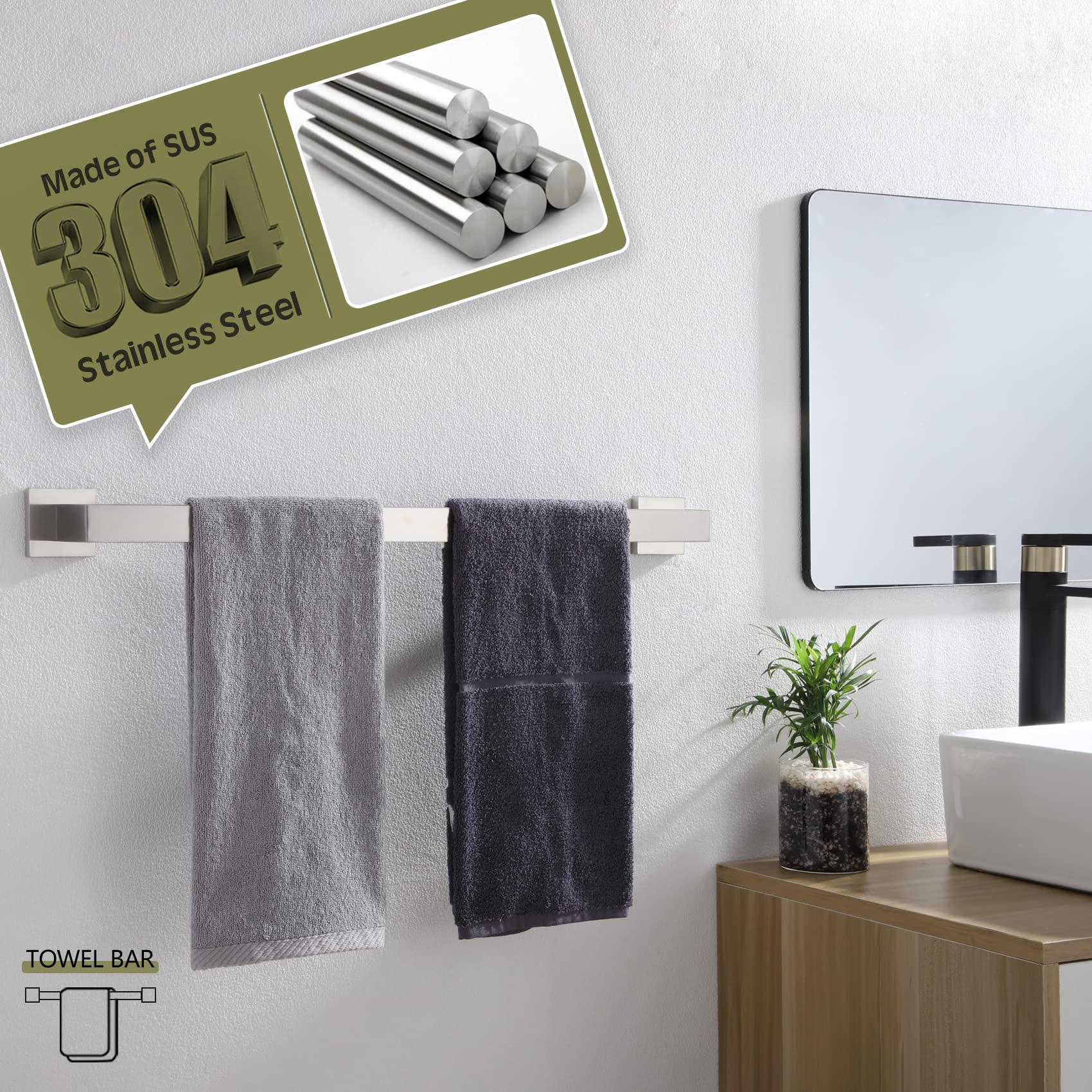 KOKOSIRI B4003BR-L24 kitchen setting demonstrates versatile towel storage
