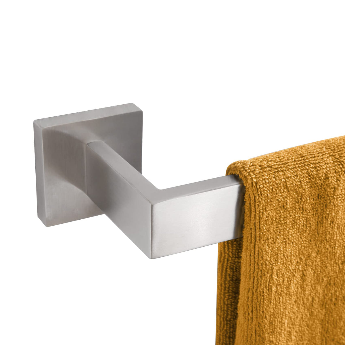 KOKOSIRI B4003BR-L24 brushed-nickel towel bar installed on wall for easy towel access
