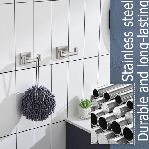 KOKOSIRI brushed nickel wall hook for kitchen and bath spaces.