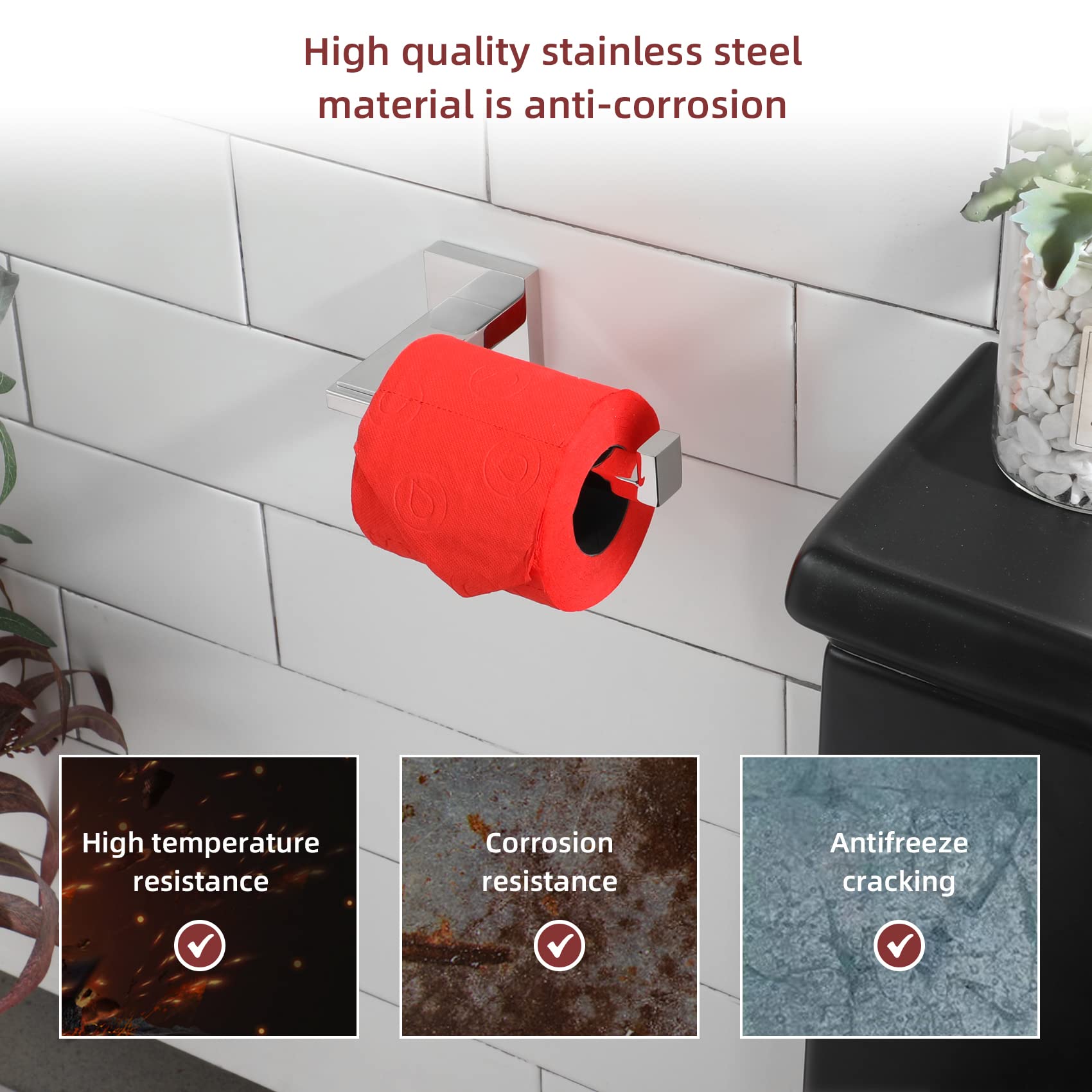 KOKOSIRI chrome toilet paper holder mirror-like finish for premium look