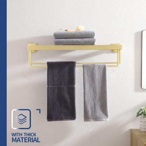 KOKOSIRI large storage two-bar towel holder fits daily towels and guests