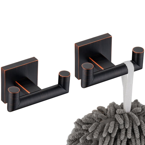 KOKOSIRI robe hooks bathroom double-towel hook mounted on wall for organized drying.