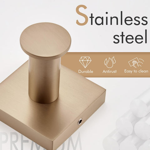 KOKOSIRI robe hooks champagne bronze brushed finish; elegant, modern look in any space.