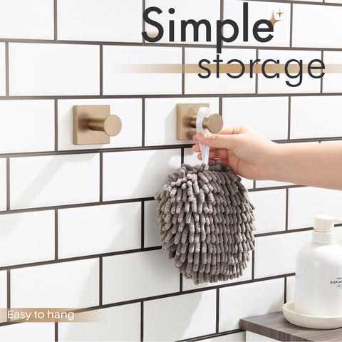 KOKOSIRI robe hooks champagne bronze two-pack; convenient set for two rooms.