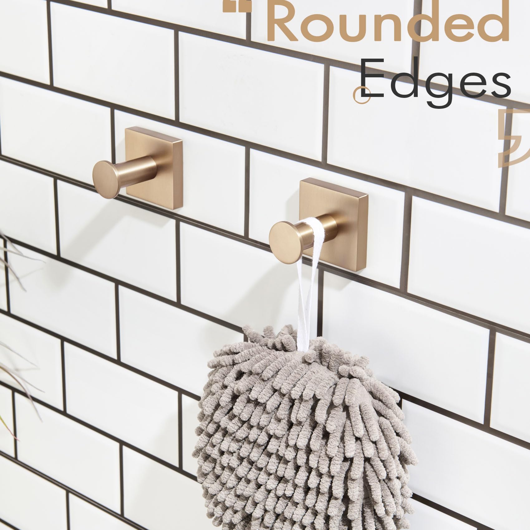 KOKOSIRI robe hooks champagne bronze wall-mounted hardware; sturdy storage option for towels.
